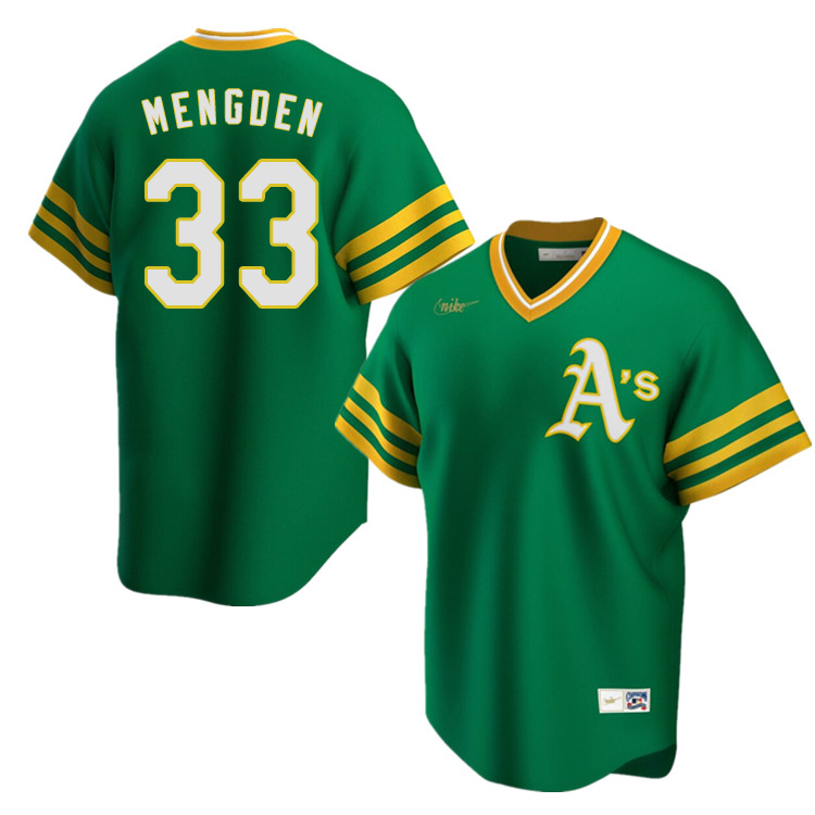 Nike Men #33 Daniel Mengden Oakland Athletics Cooperstown Baseball Jerseys Sale-Green